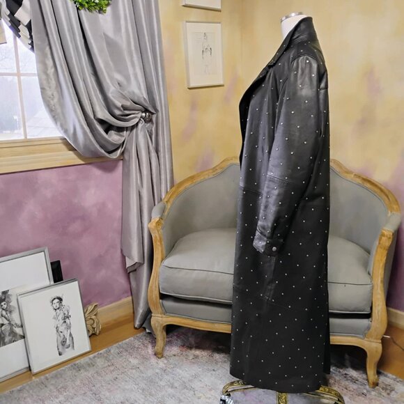 Nasty Gal black leather studded coat, size 8,  like new! - Picture 5 of 16